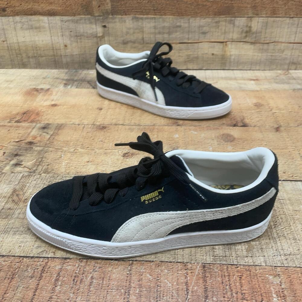 Puma Suede Shoes mens Size 6C 38 Black White Suede Casual Sneaker 380560-01